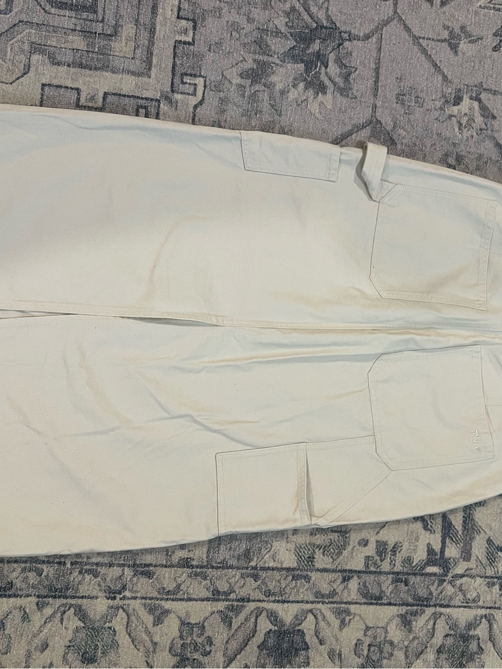 TNA Aritzia Carpenter Maxi Skirt White Size 8 100% Cotton Utility - Picture 4 of 8
